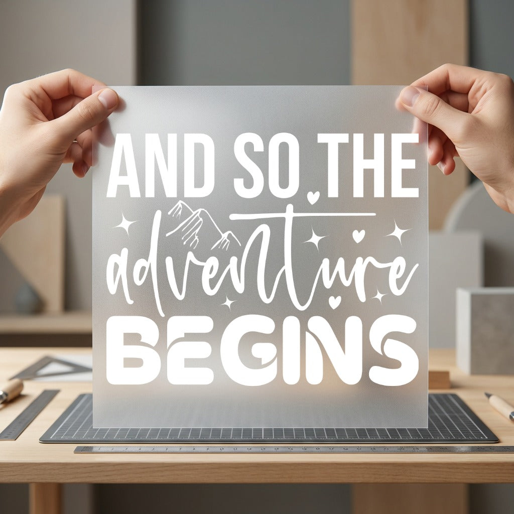 Adventure Begins Motivational Diy Aesthetic Ready to Press DTF Transfer for Dtf