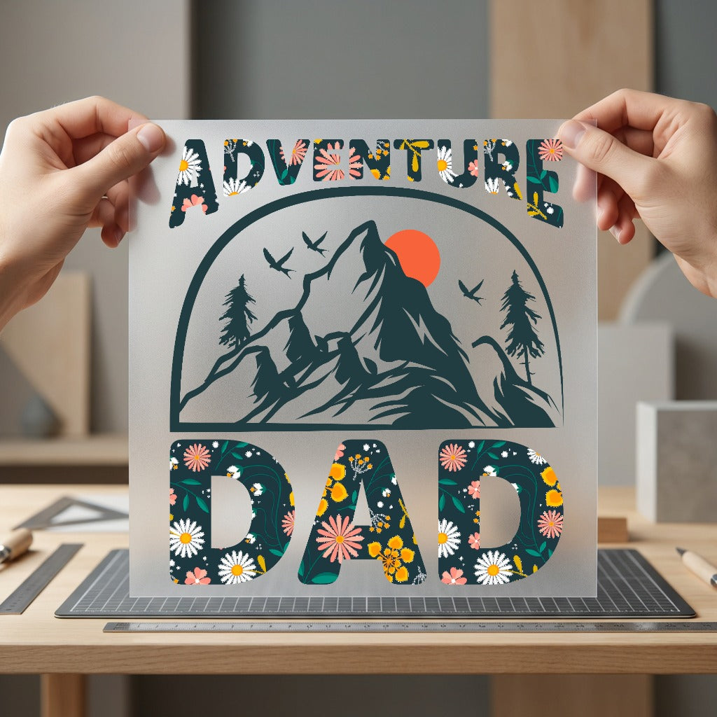 Adventure Dad Floral Nature Dad Floral Ready to Press DTF Transfer for Dtf