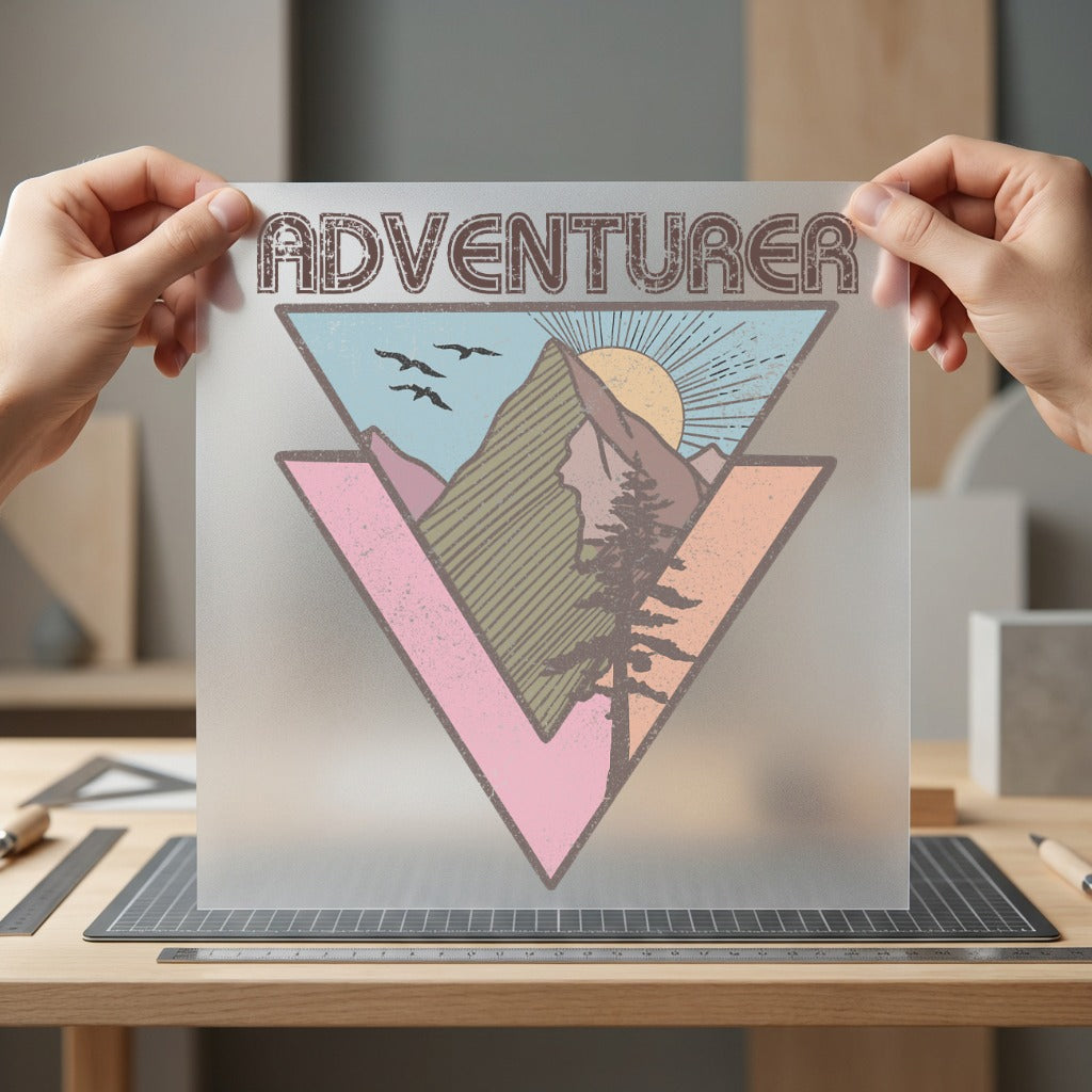Adventurer Mountain Sunset Retro Vintage Retro Ready to Press DTF Transfer for Dtf