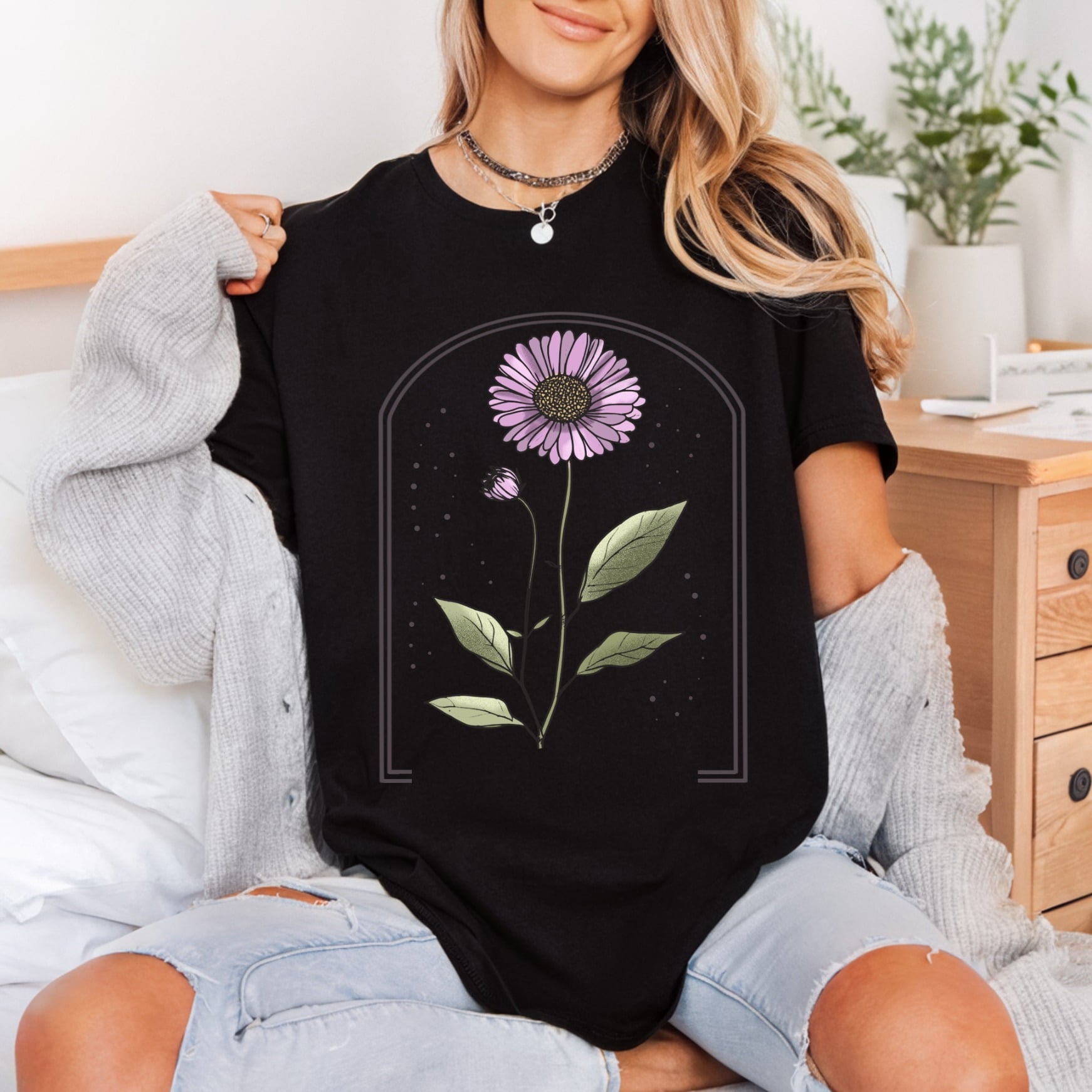 Aesthetic Floral Coneflower Botanical Vintage Retro Ready to Press DTF Transfer for Dtf