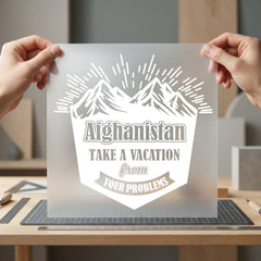 Afghanistan Mountains Vacation Adventure Vintage Retro Ready to Press DTF Transfer for Dtf