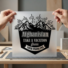 Afghanistan Mountains Vacation Adventure Vintage Retro Ready to Press DTF Transfer for Dtf