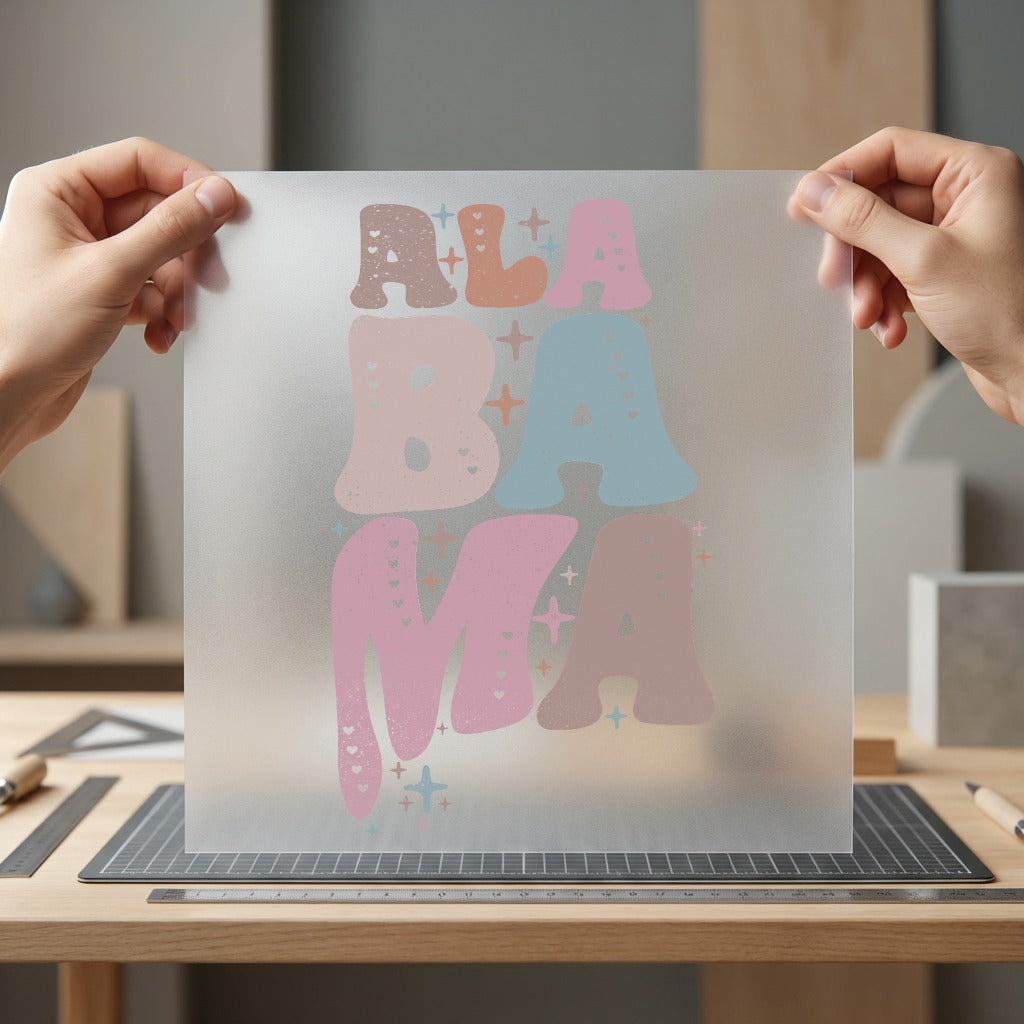 Alabama Boho Lettering Retro Usa Retro Ready to Press DTF Transfer for Dtf