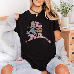 Alaska Boho Hearts Retro Usa Vintage Ready to Press DTF Transfer for Dtf