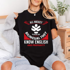 All Hockey Players Bilingual Funny Vintage Ready to Press DTF Transfer for Dtf