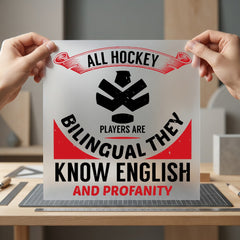 All Hockey Players Bilingual Funny Vintage Ready to Press DTF Transfer for Dtf