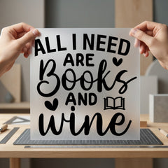 All Need Books Wine Aesthetic Ready to Press DTF Transfer for Dtf