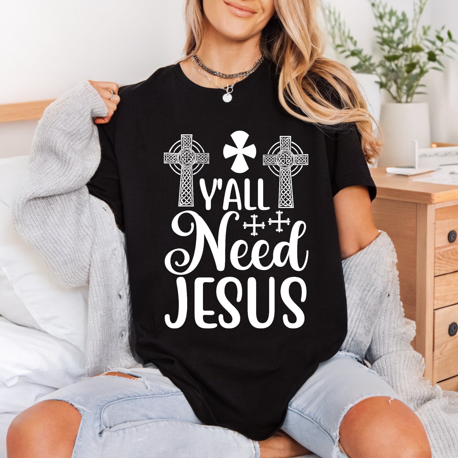 All Need Jesus Christian Christian Faith Ready to Press DTF Transfer for Dtf