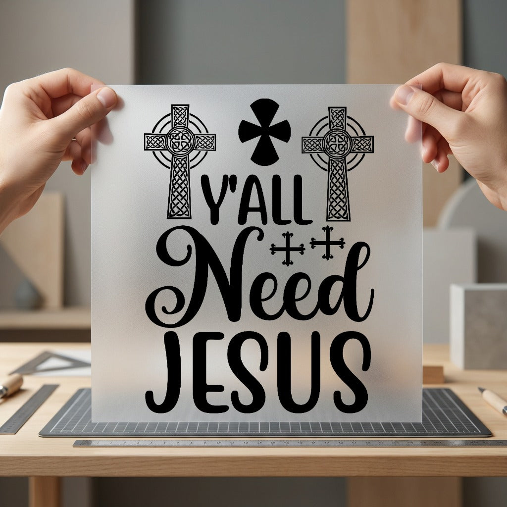 All Need Jesus Christian Christian Faith Ready to Press DTF Transfer for Dtf