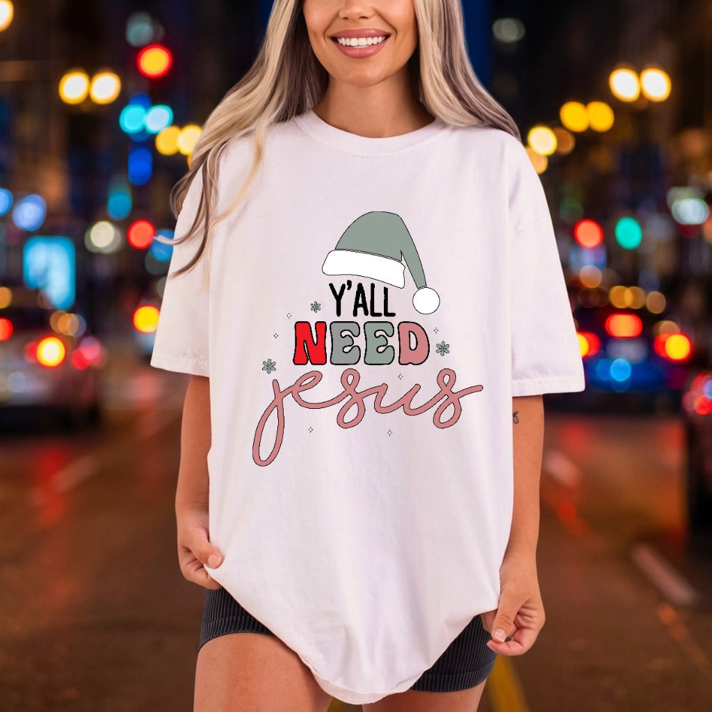 All Need Jesus Christmas Christian Faith Ready to Press DTF Transfer for Dtf