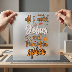 All Need Jesus Pumpkin Christian Faith Ready to Press DTF Transfer for Dtf