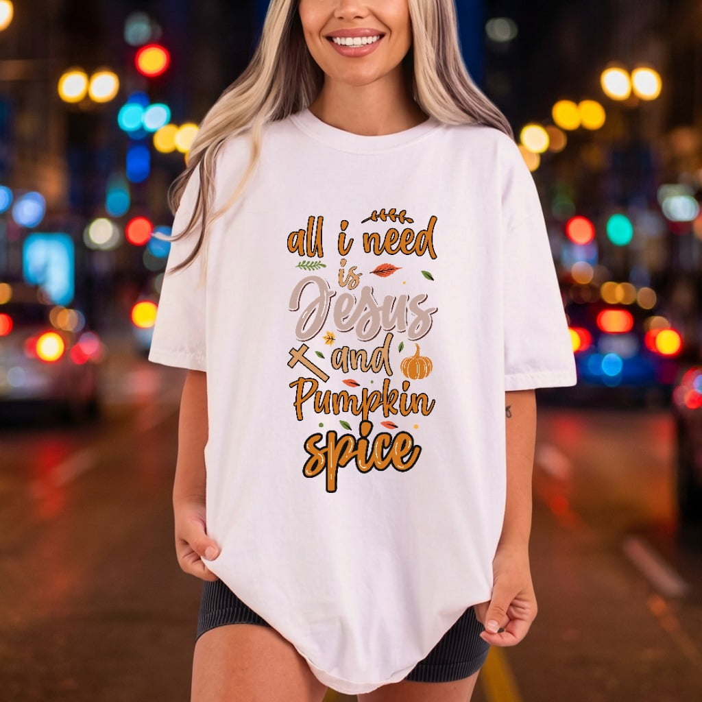 All Need Jesus Pumpkin Christian Faith Ready to Press DTF Transfer for Dtf