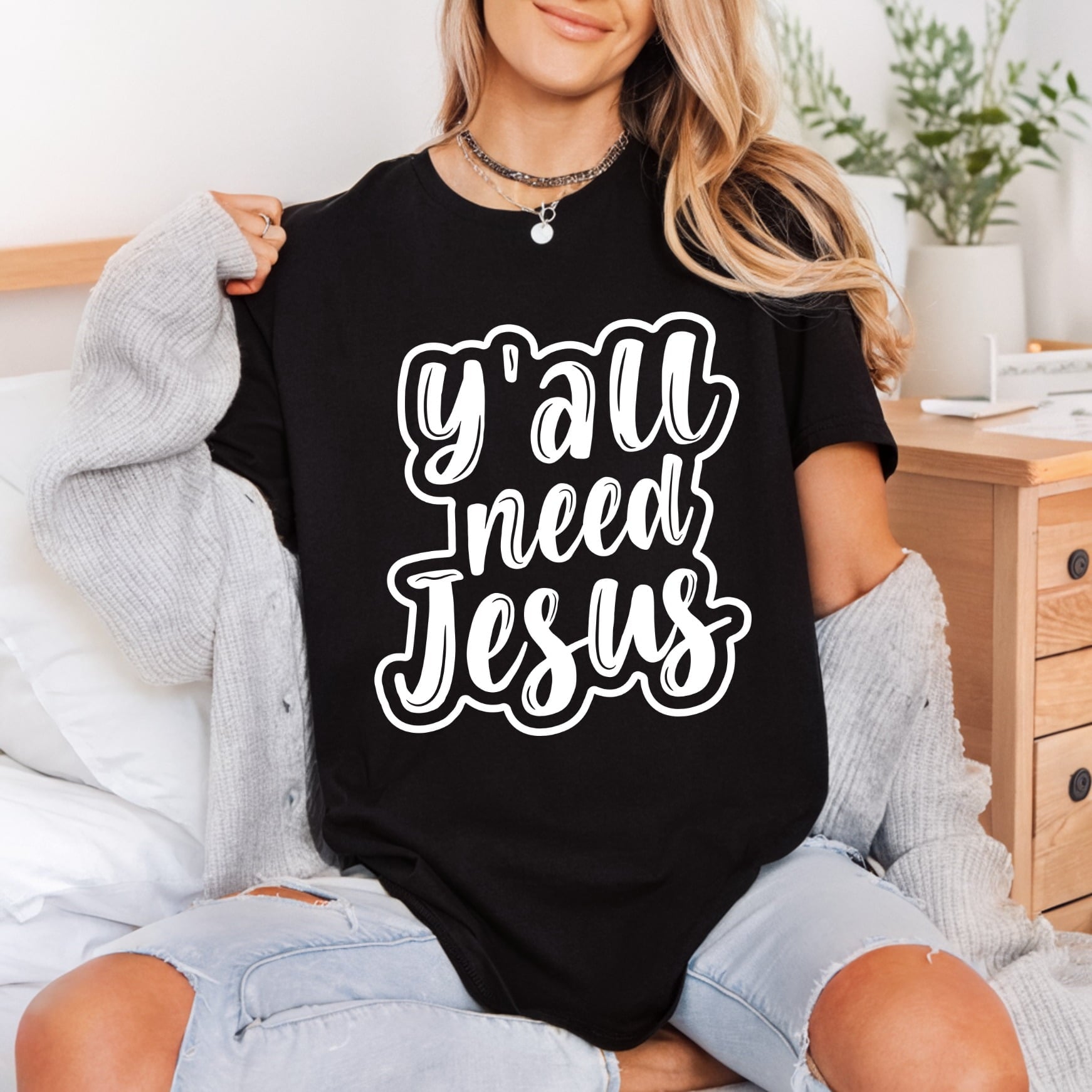 All Need Jesus Script Christian Faith Ready to Press DTF Transfer for Dtf