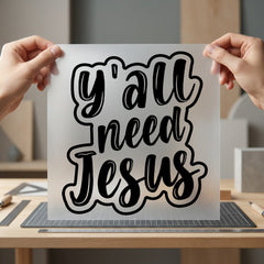 All Need Jesus Script Christian Faith Ready to Press DTF Transfer for Dtf