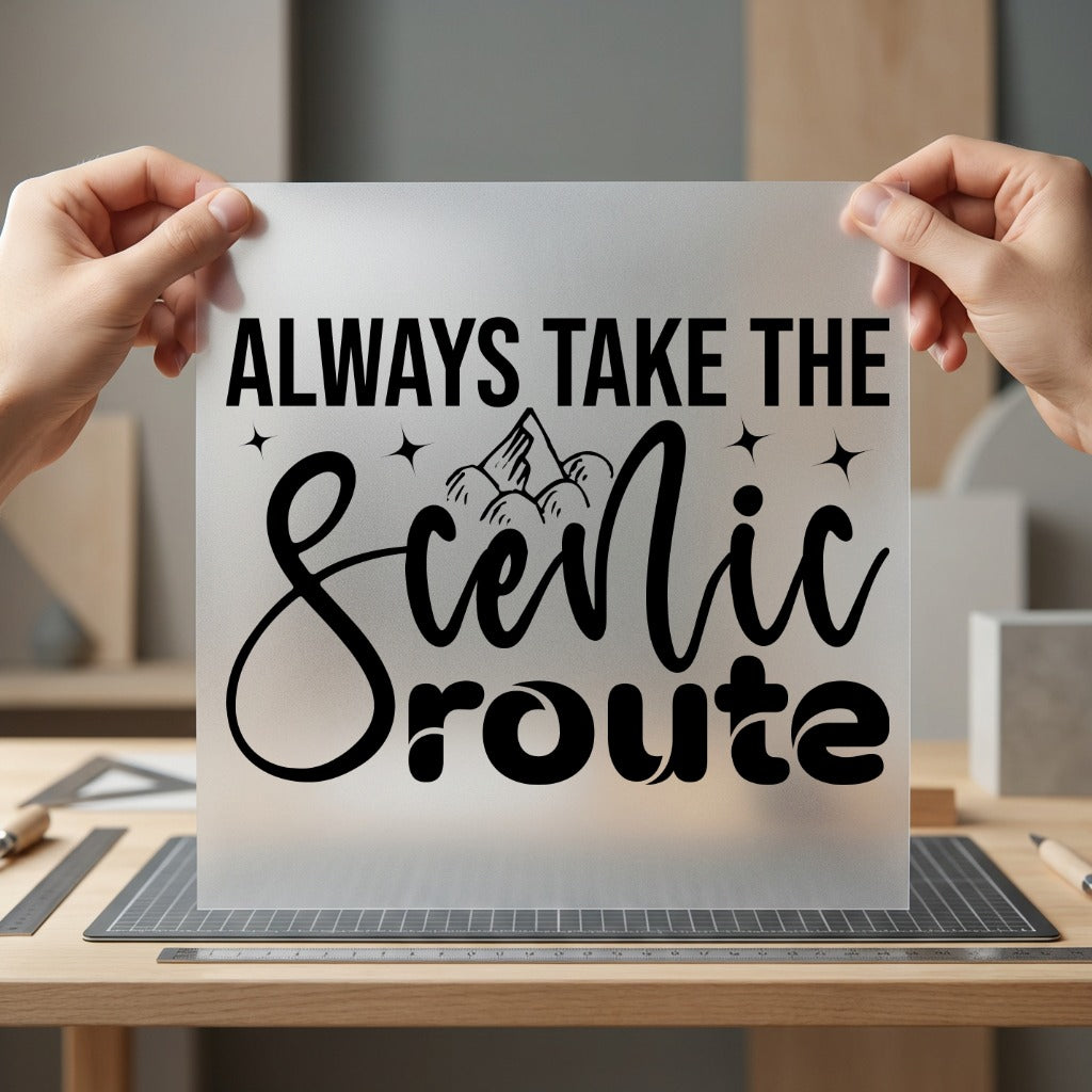 Always Take Scenic Route Aesthetic Ready to Press DTF Transfer for Dtf