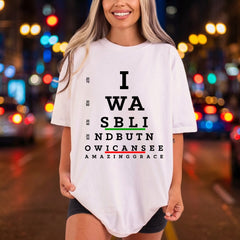Amazing Grace Eye Chart Christian Faith Ready to Press DTF Transfer for Dtf