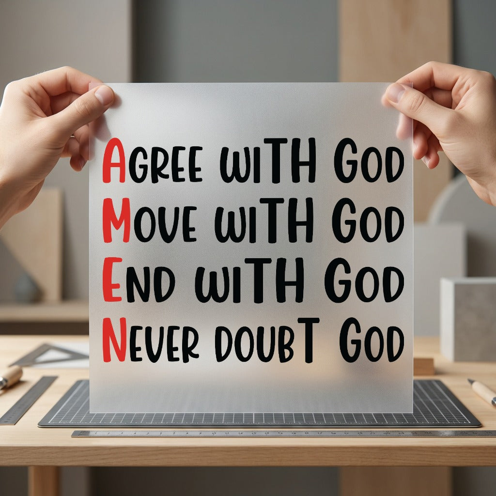Amen Meaning Faith-based Diy Christian Faith Ready to Press DTF Transfer for Dtf