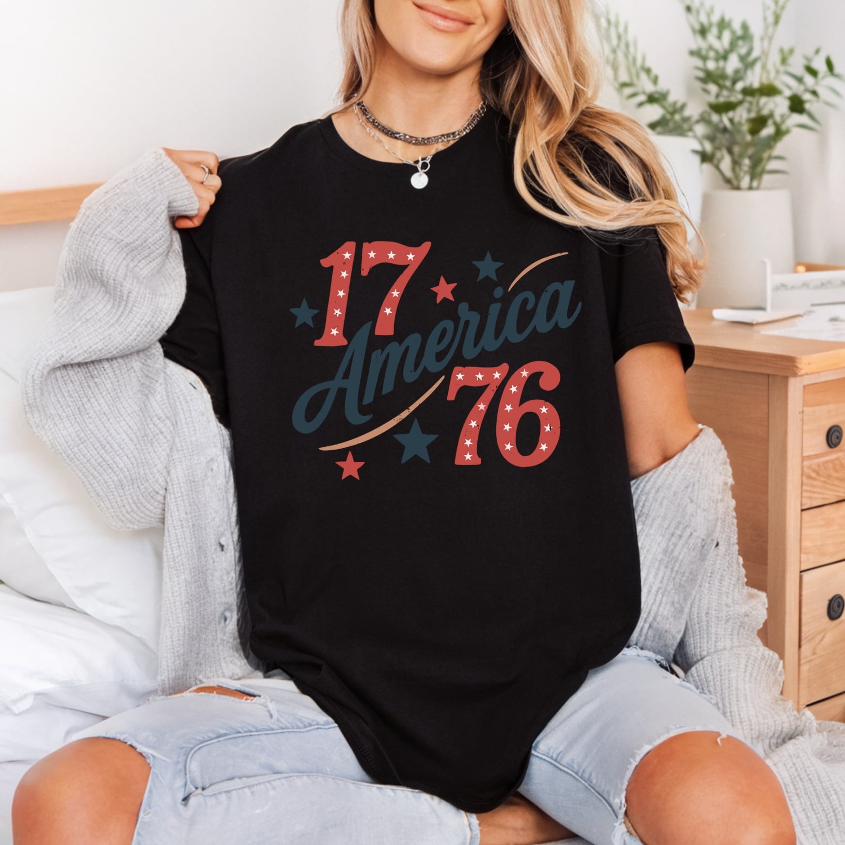 America Patriotic Script Diy 4th Of July Patriotic Ready to Press DTF Transfer for Dtf
