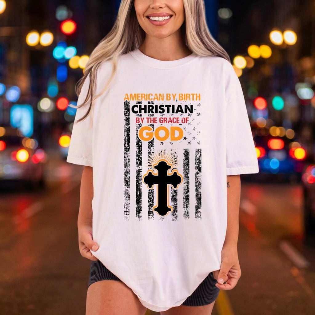 American Birth Christian Grace Christian Faith Ready to Press DTF Transfer for Dtf