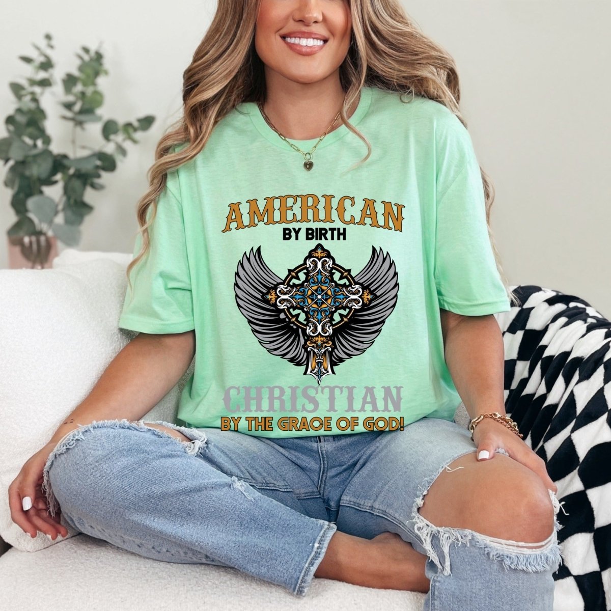 American By Birth Christian By Grace | Faith & Heritage Tee - Luckets.com