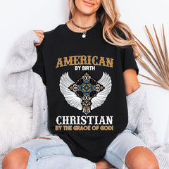 American By Birth Christian By Grace | Faith & Heritage Tee - Luckets.com