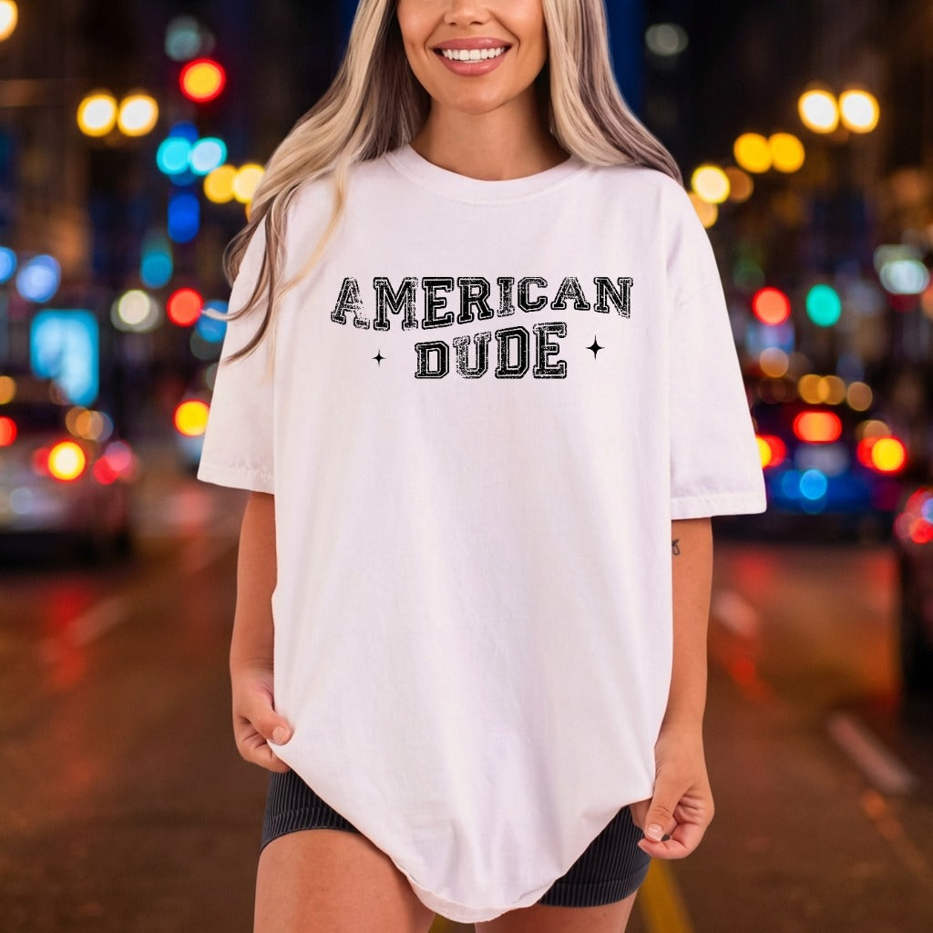 American Dude Retro Western 4th Of July Usa Ready to Press DTF Transfer for Dtf