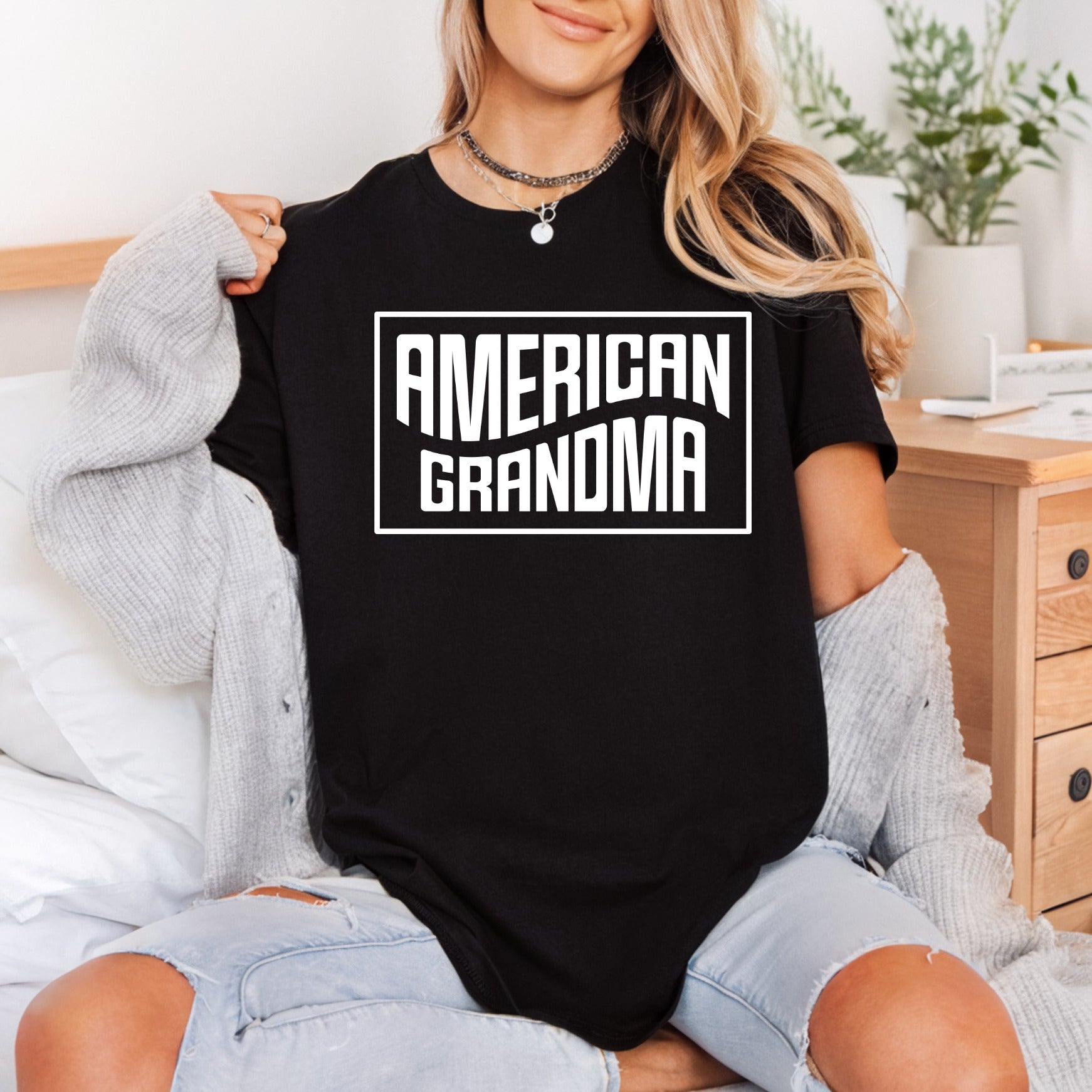American Grandma Retro Diy 4th Of July Grandma Ready to Press DTF Transfer for Dtf