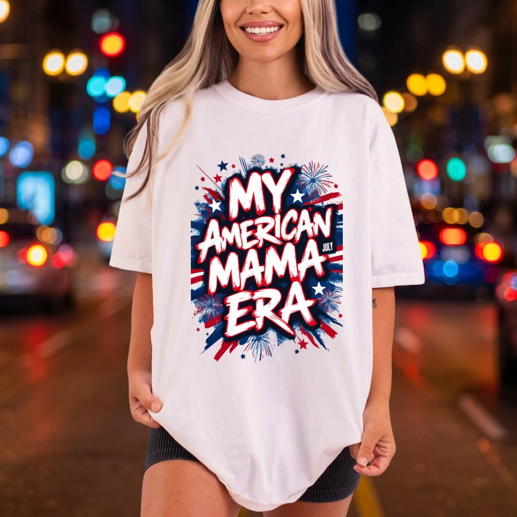 American Mama Era Patriotic 4th Of July Patriotic Ready to Press DTF Transfer for Dtf
