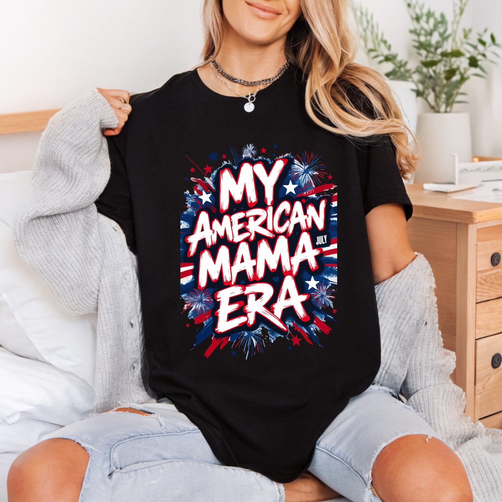 American Mama Era Patriotic 4th Of July Patriotic Ready to Press DTF Transfer for Dtf