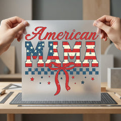 American Mama Patriotic Diy 4th Of July Patriotic Ready to Press DTF Transfer for Dtf