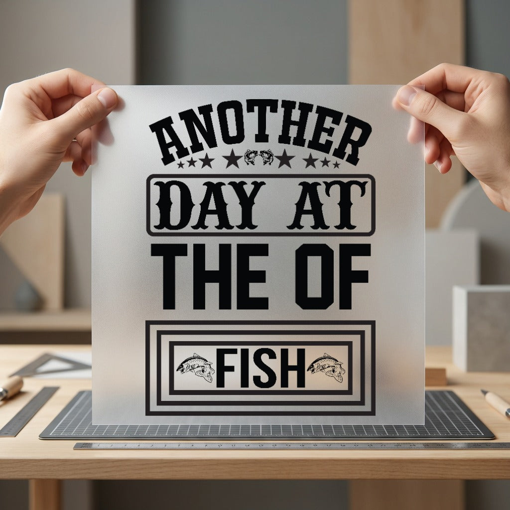 Another Day Fish Retro Dad Vintage Ready to Press DTF Transfer for Dtf