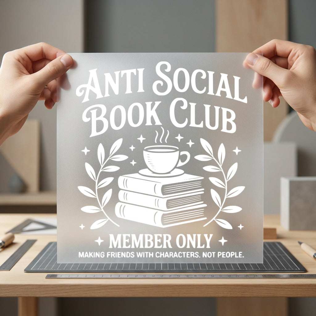 Anti Social Book Club Funny Sarcastic Ready to Press DTF Transfer for Dtf