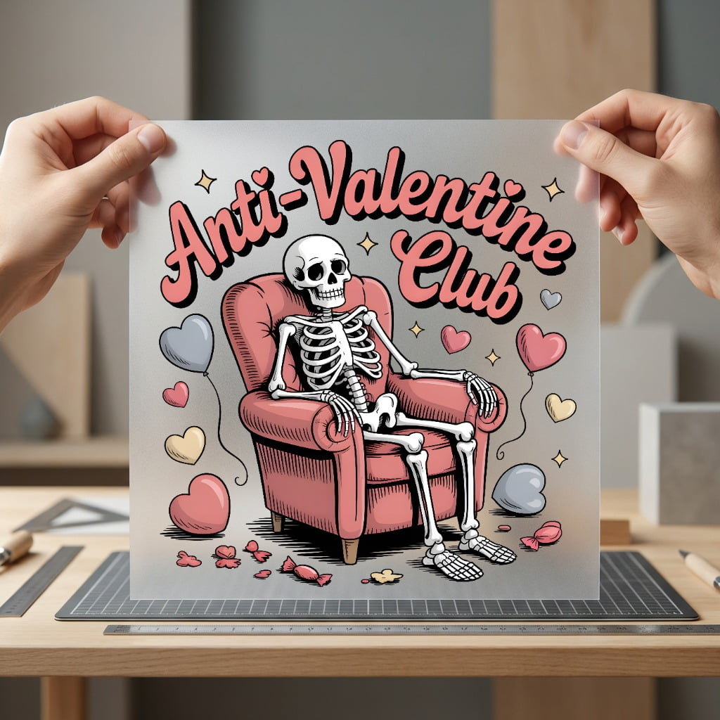 Anti-valentine Club Skeleton Retro Halloween Valentine Ready to Press DTF Transfer for Dtf