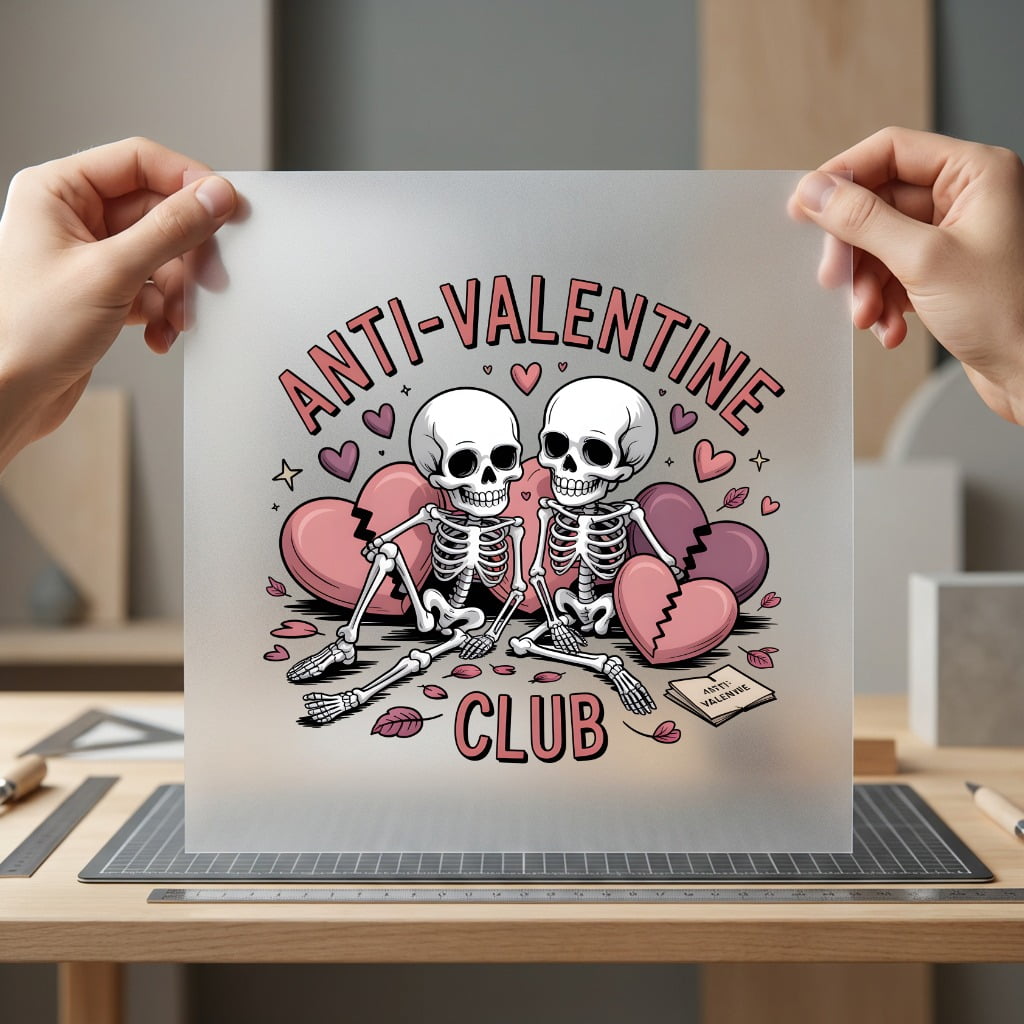 Anti-valentine Club Skeletons Humorous Valentine Funny Ready to Press DTF Transfer for Dtf