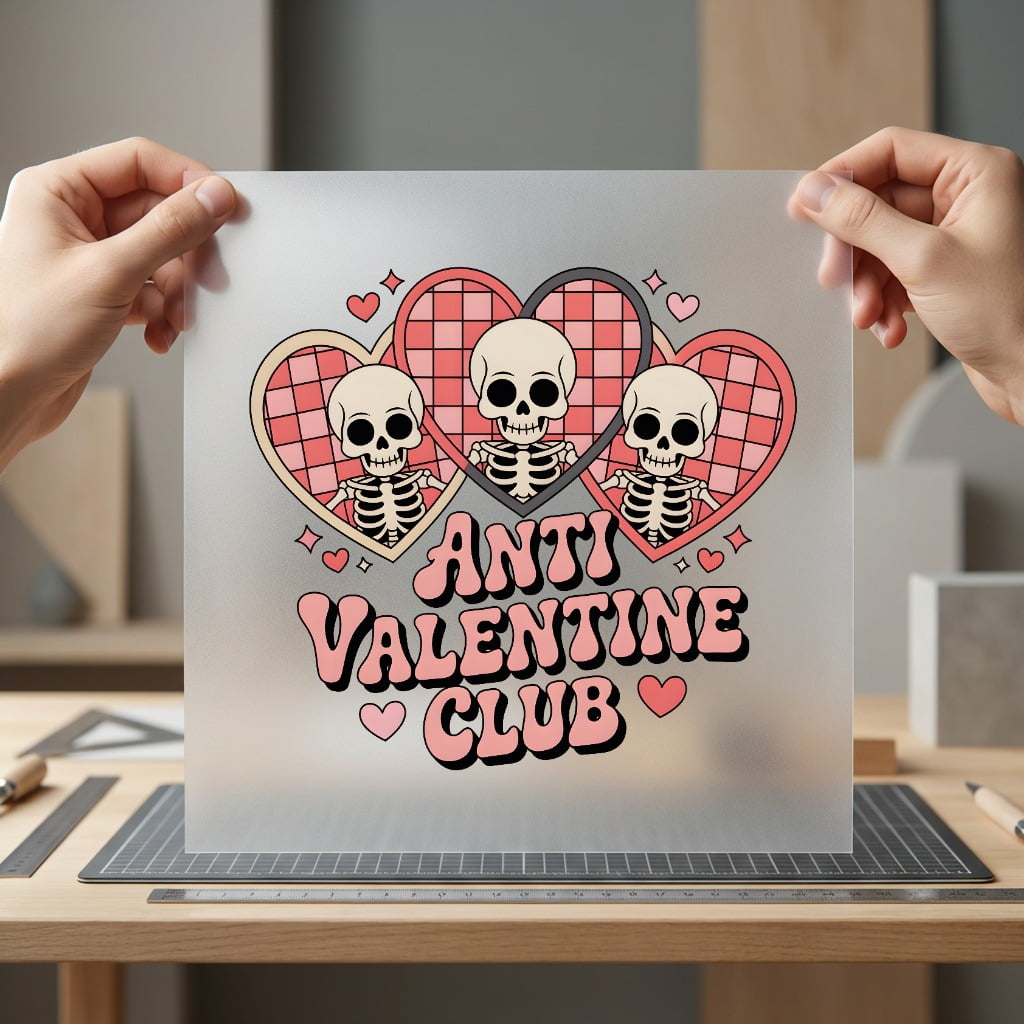 Anti Valentine Club Skeletons Valentine Funny Ready to Press DTF Transfer for Dtf