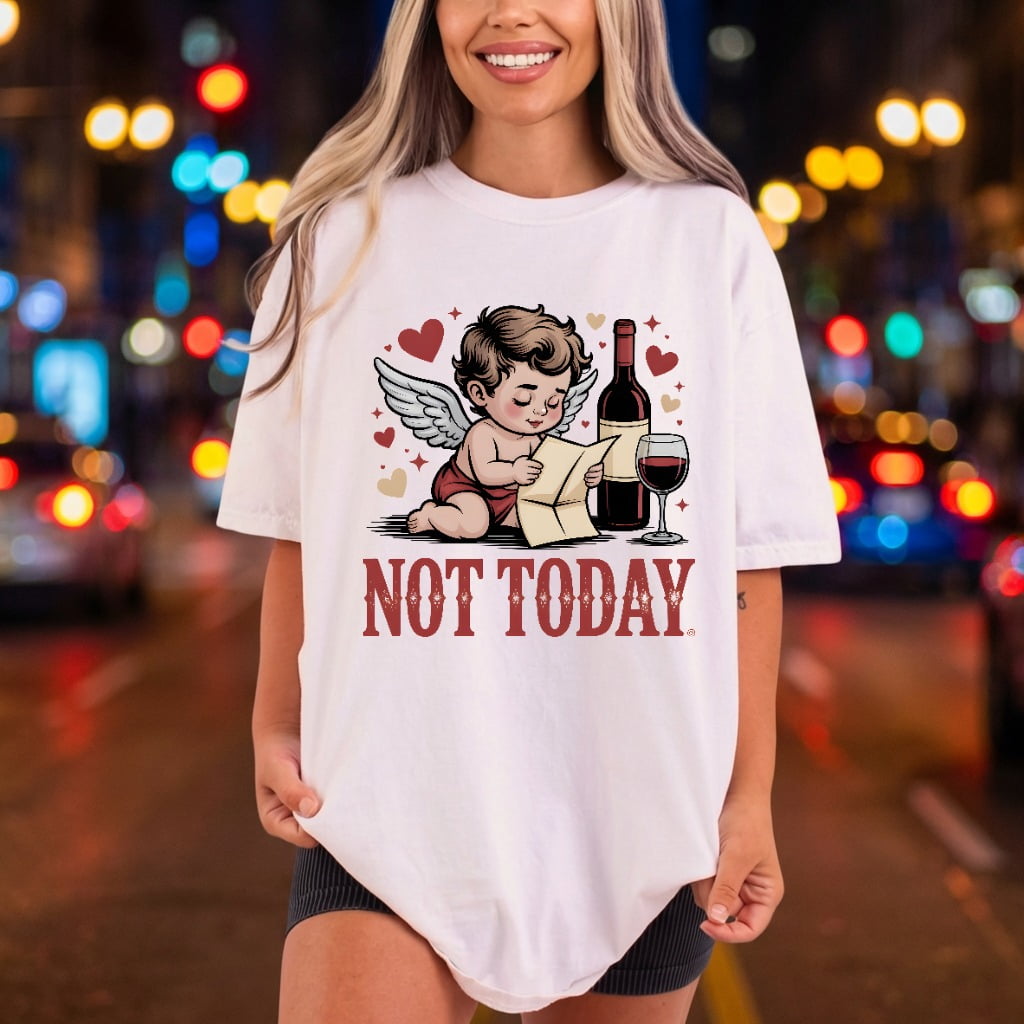 Anti-valentine Cupid Wine Humorous Valentine Funny Ready to Press DTF Transfer for Dtf