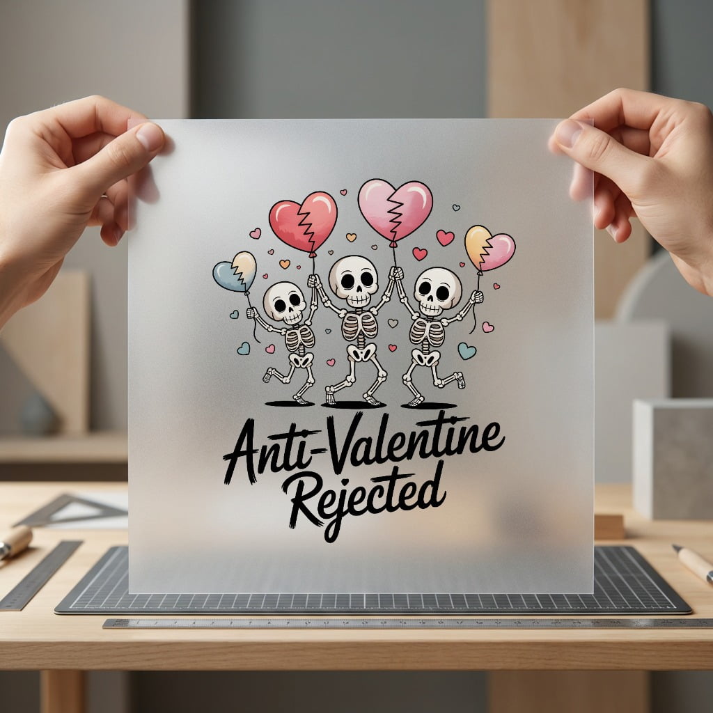 Anti-valentine Rejected Skeletons Humorous Halloween Valentine Ready to Press DTF Transfer for Dtf