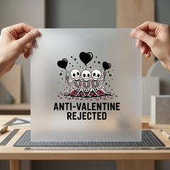 Anti-valentine Rejected Skeletons Humorous Halloween Valentine Ready to Press DTF Transfer for Dtf