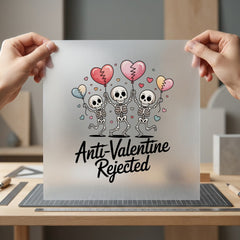 Anti-valentine Rejected Skeletons Humorous Halloween Valentine Ready to Press DTF Transfer for Dtf