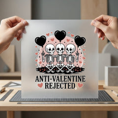 Anti-valentine Skeleton Crew Humorous Halloween Valentine Ready to Press DTF Transfer for Dtf