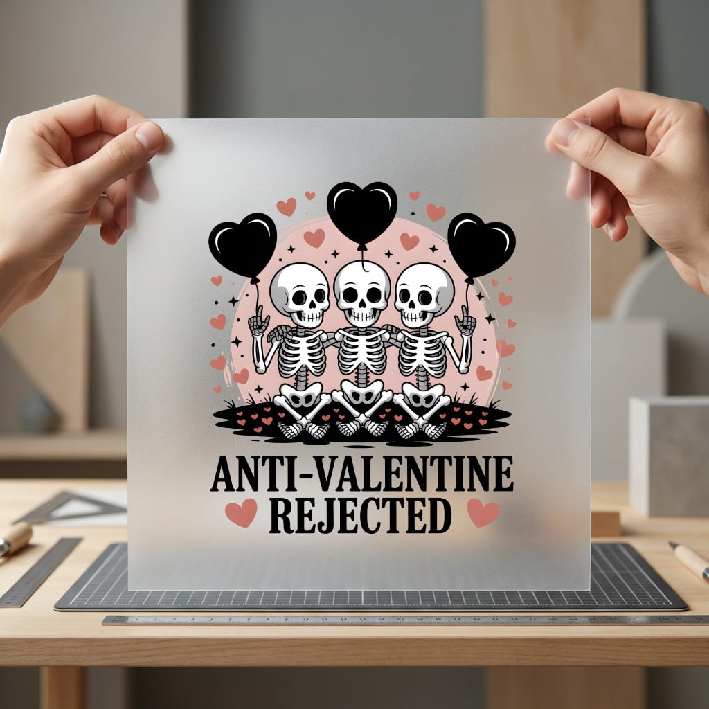 Anti-valentine Skeleton Crew Humorous Halloween Valentine Ready to Press DTF Transfer for Dtf
