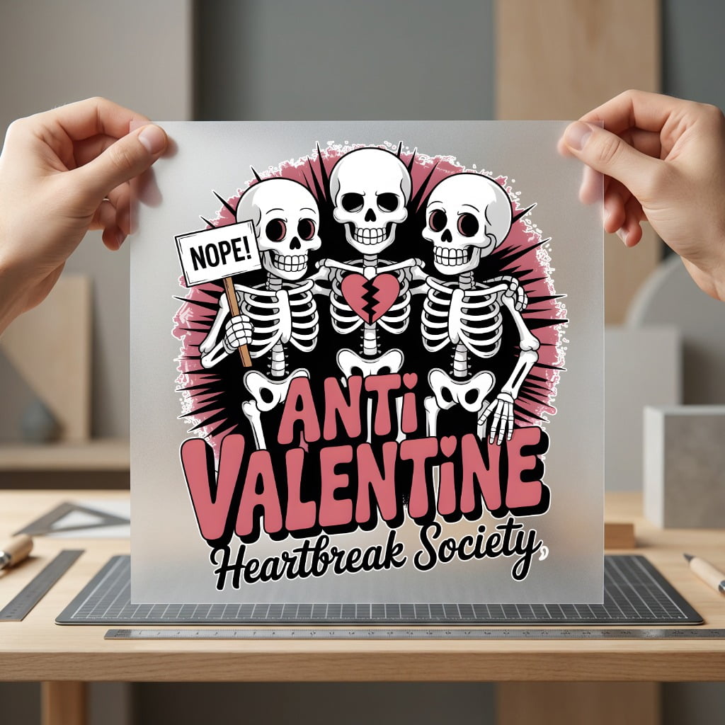 Anti-valentine Skeleton Crew Retro Halloween Valentine Ready to Press DTF Transfer for Dtf