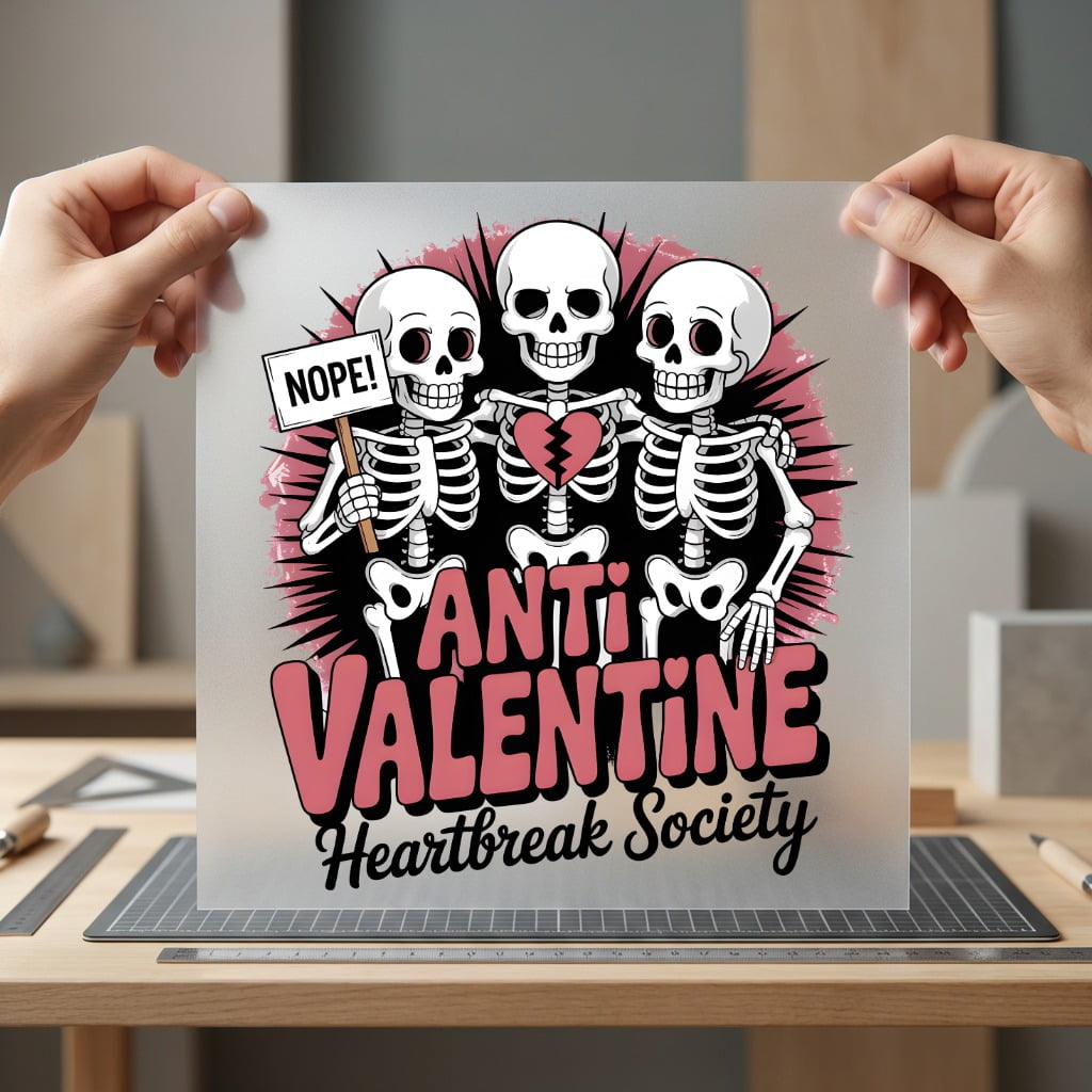 Anti-valentine Skeleton Crew Retro Halloween Valentine Ready to Press DTF Transfer for Dtf