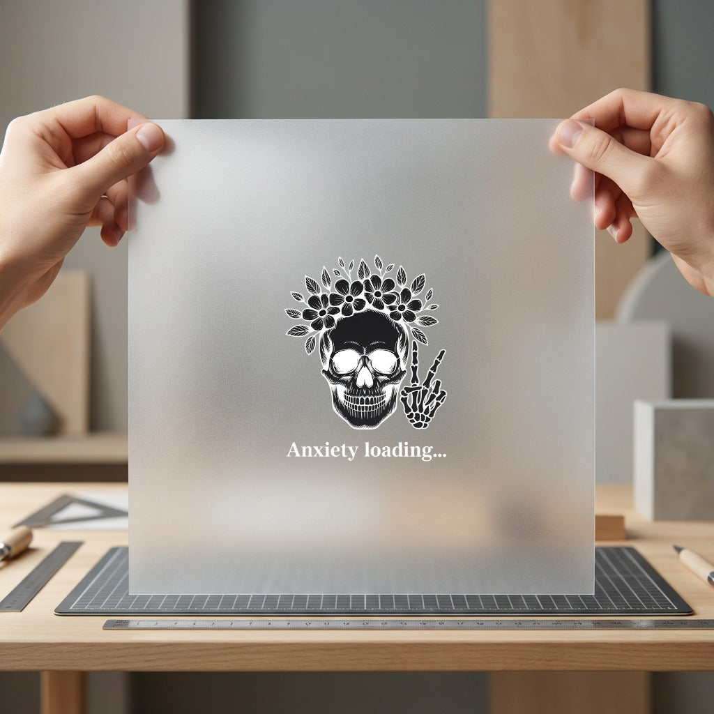 Anxiety Loading Skull Flower Halloween Vintage Ready to Press DTF Transfer for Dtf