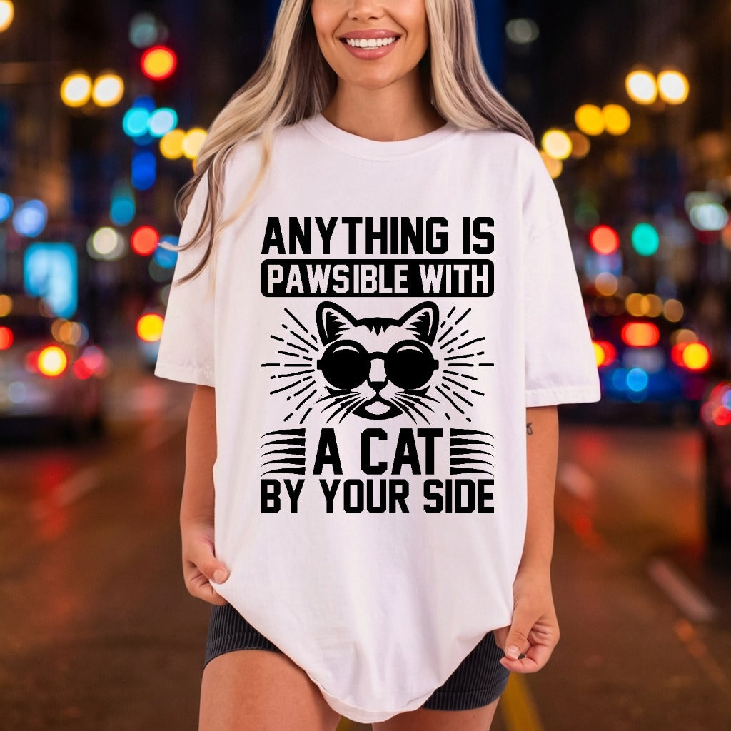 Anything Pawsible Cat Retro Funny Sarcastic Ready to Press DTF Transfer for Dtf