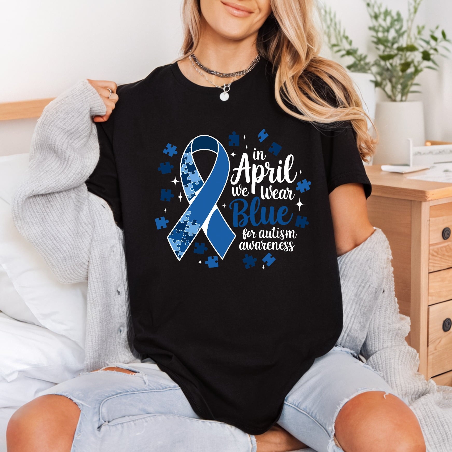 April Autism Awareness Puzzle Mom Dad Ready to Press DTF Transfer for Dtf