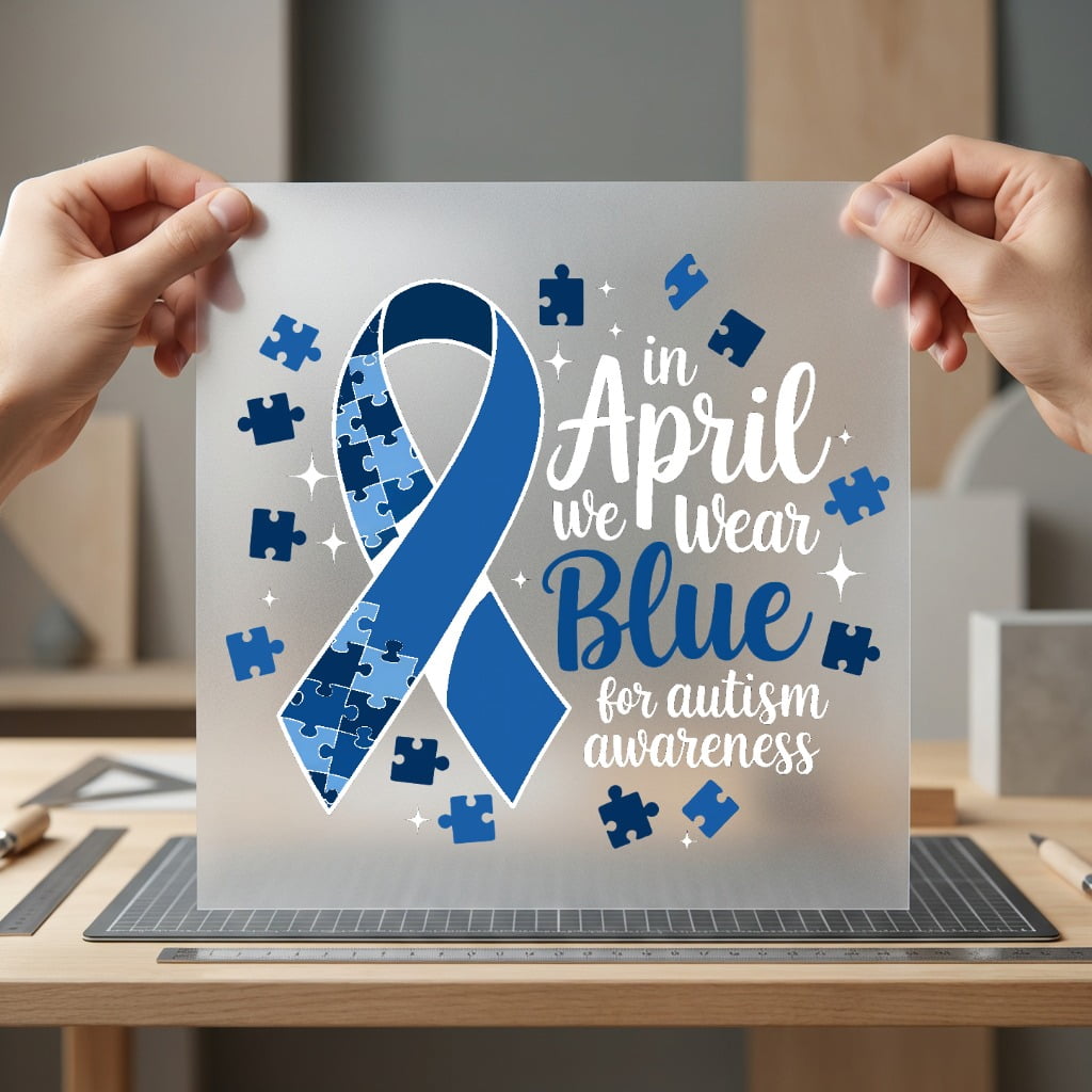 April Autism Awareness Puzzle Mom Dad Ready to Press DTF Transfer for Dtf