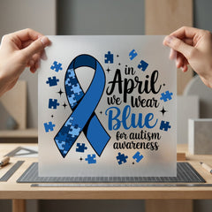 April Autism Awareness Puzzle Mom Dad Ready to Press DTF Transfer for Dtf