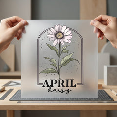 April Daisy Flower Botanical Spring Boho Ready to Press DTF Transfer for Dtf