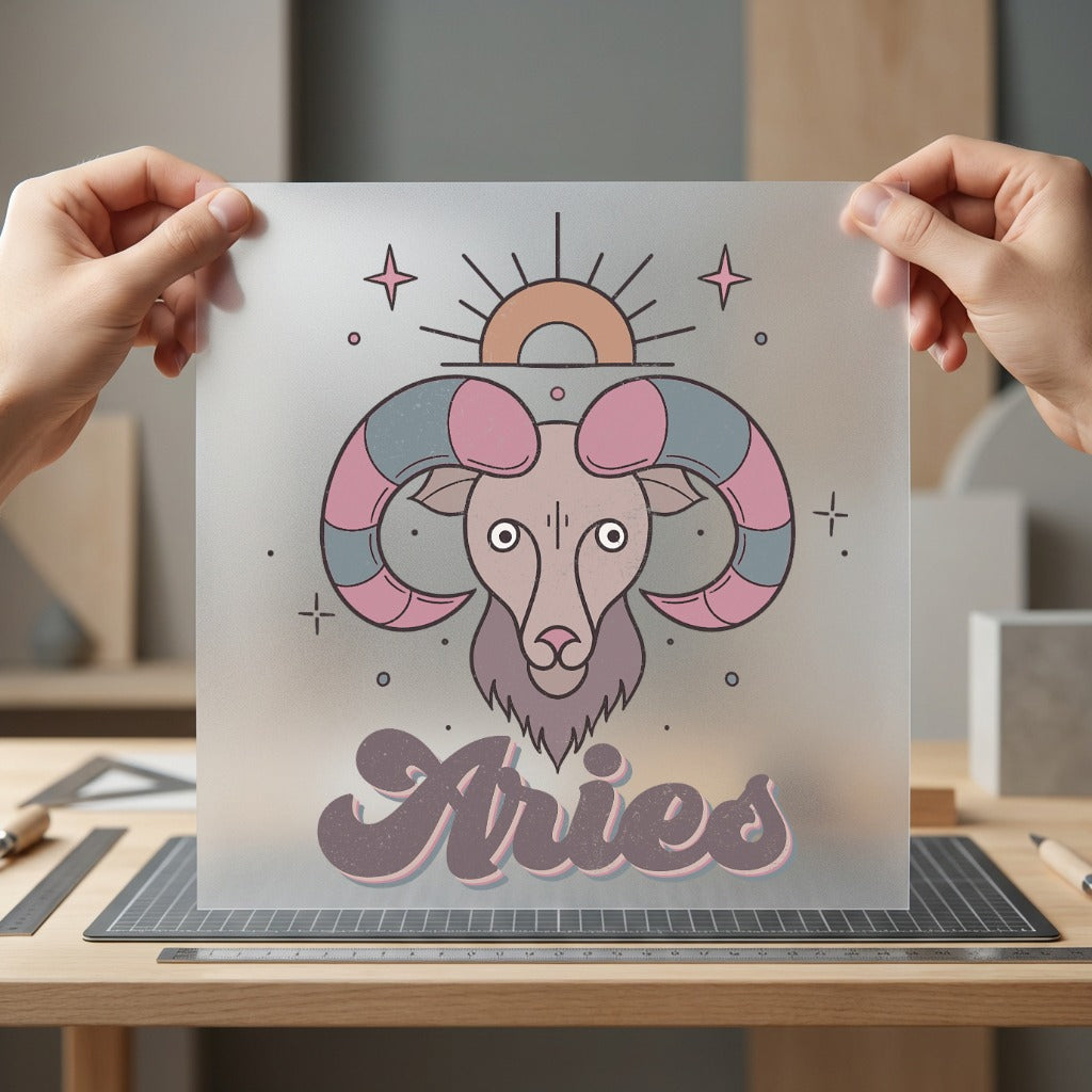 Aries Zodiac Ram Retro Vintage Retro Ready to Press DTF Transfer for Dtf